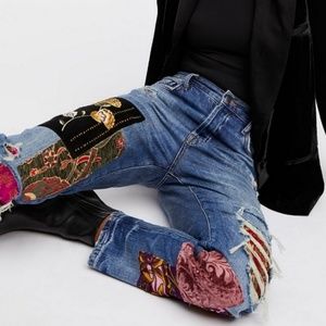 Free People Luxe Embellished Boyfriend Jeans